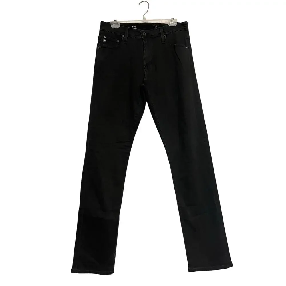 AG Adriano Goldschmied The Ives Modern Athletic Fit Black Denim Size 32x34